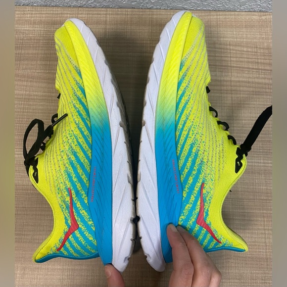 Hoka One One Mach 5 Womans Evening Primrose Scuba Blue 10B - Picture 5 of 8